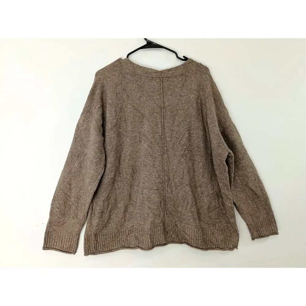 Lucky Brand Women's Sweater Slouchy V-Neck Cardigan Grandpa Brown Size XL NWOT